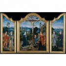 Triptych of the Crucifixion and saints and donators (about 1520) - 24x32 Inch Rolled Canvas Wall Art