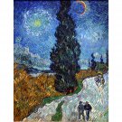 Van_Gogh - Country road in Provence by night - 24x32 Inch Rolled Canvas Wall Art Print Van_Gogh - Country road in Provence by night - 24x32 Inch Rolled Canvas Wall Art Print