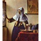 Young woman with a water jug at the window by Vermeer - 24x32 Inch Rolled Canvas Wall Art Print Young woman with a water jug at the window by Vermeer - 24x32 Inch Rolled Canvas Wall Art Print
