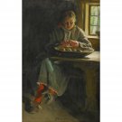Anders Zorn - Peeling potatoes (1916) - 30x40 Inch Rolled Poster Wall Art Print