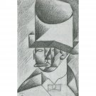 Head of a Man with Cigar by Juan Gris - 30x40 Inch Rolled Poster Wall Art Print