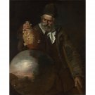 Italian - An Old Man holding a Pilgrim-Bottle - 30x40 Inch Rolled Poster Wall Art Print