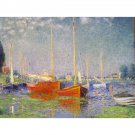 Monet - Red boats at Argenteuil - 30x40 Inch Rolled Poster Wall Art Print