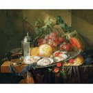 Still Life with Fruit, Oysters and Pocket Watches - 1655 - 30x40 Inch Rolled Poster Wall Art Print