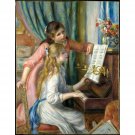 Girls at the Piano 03, 1892 - 30x40 Inch Rolled Canvas Wall Art Print