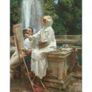 John Singer Sargent - The Fountain, Villa Torlonia, Frascati, Italy - 30x40 Inch Rolled Canvas Wall 