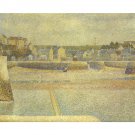 Port-en-Bessin, The terminal at low tide by Seurat - 30x40 Inch Rolled Canvas Wall Art Print Port-en-Bessin, The terminal at low tide by Seurat - 30x40 Inch Rolled Canvas Wall Art Print