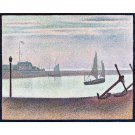Seurat - The Channel at Gravelines, Evening - 30x40 Inch Rolled Canvas Wall Art Print