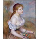 Young Girl with Daisies, 1889 - 30x40 Inch Rolled Canvas Wall Art Print