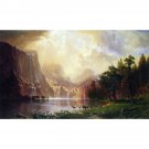 Between The Sierra Nevada Mountains by Bierstadt - 40x50 Inch Rolled Poster Wall Art Print