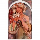 Flowers by Alphonse Mucha - 40x50 Inch Rolled Poster Wall Art Print
