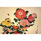 Hokusai - Chrysanthemum and bee - 40x50 Inch Rolled Poster Wall Art Print