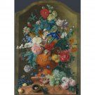 Jan van Huysum - Flowers in a Terracotta Vase - 40x50 Inch Rolled Poster Wall Art Print