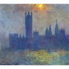 The Houses of Parliament, sunlight in the fog by Monet - 40x50 Inch Rolled Poster Wall Art Print