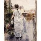 Young Woman Watering a Shrub - 1876 - 40x50 Inch Rolled Poster Wall Art Print