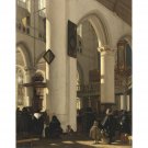 Interior of a Protestant Church with Gothic motifs of the Old Church in Amsterdam. 1669 - 40x50 Inch