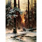 KLEVER Iuliiy - Zimniiy zakat v elovom lesu (Winter Sunset in fir forest) - 40x50 Inch Rolled Canvas KLEVER Iuliiy - Zimniiy zakat v elovom lesu (Winter Sunset in fir forest) - 40x50 Inch Rolled Canvas