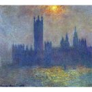 The Houses of Parliament, sunlight in the fog by Monet - 40x50 Inch Rolled Canvas Wall Art Print