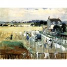 1875 Berthe Morisot - Un percher de blanchisseuses - 24x18 Inch Rolled Canvas Wall Art Print
