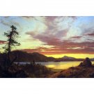 A Sunset by Frederick Edwin Church - 24x18 Inch Rolled Canvas Wall Art Print