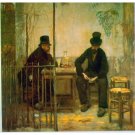Absinthe Drinkers by Raffaelli - 24x18 Inch Rolled Canvas Wall Art Print