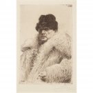 Anders Zorn-Self-Portrait in a Fur Coat - 24x18 Inch Rolled Canvas Wall Art Print