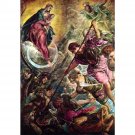 Battle of the Archangel Michael with Satan by Tintoretto - 24x18 Inch Rolled Canvas Wall Art Print