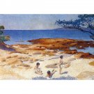 Beach at Cabasson - 24x18 Inch Rolled Canvas Wall Art Print