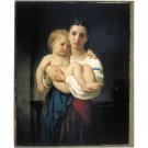 Bouguereau - Elder sister - 24x18 Inch Rolled Canvas Wall Art Print