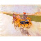 Carriage with Dog by Toulouse-Lautrec - 24x18 Inch Rolled Canvas Wall Art Print