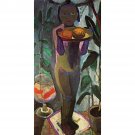 Child with goldfish glass by Paula Modersohn - 24x18 Inch Rolled Canvas Wall Art Print