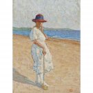 Croquet on the Beach - 24x18 Inch Rolled Canvas Wall Art Print