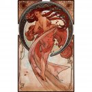 Dance by Alphonse Mucha - 24x18 Inch Rolled Canvas Wall Art Print