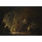 David Teniers the Younger - The Rich Man being led to Hell - 24x18 Inch Rolled Canvas Wall Art Print