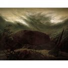 Dolmen in the Fall (Hunengrab im Herbst) (1820) - 24x18 Inch Rolled Canvas Wall Art Print