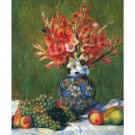 Flowers and Fruit by Renoir - 24x18 Inch Rolled Canvas Wall Art Print