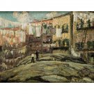 Harlem Flats (Back Lot Laundry) - 24x18 Inch Rolled Canvas Wall Art Print