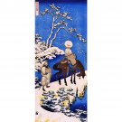 Hokusai - The poet Teba on a horse - 24x18 Inch Rolled Canvas Wall Art Print