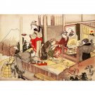 Hokusai - The Studio of Netsuke - 24x18 Inch Rolled Canvas Wall Art Print