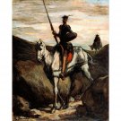 Honore Daumier - Don Quixote in the Mountains - 24x18 Inch Rolled Canvas Wall Art Print