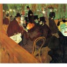 In the Moulin Rouge by Toulouse-Lautrec - 24x18 Inch Rolled Canvas Wall Art Print