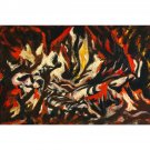 Jackson Pollock - The Flame - 24x18 Inch Rolled Canvas Wall Art Print