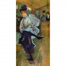 Jane Avril Dancing 2 by Toulouse-Lautrec - 24x18 Inch Rolled Canvas Wall Art Print