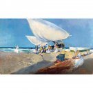 Joaquin Sorolla y Bastida - Arreglando las redes - 24x18 Inch Rolled Canvas Wall Art Print