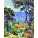 Land scape by Cezanne - 24x18 Inch Rolled Canvas Wall Art Print
