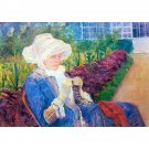 Lydia in the garden of Marly by Cassatt - 24x18 Inch Rolled Canvas Wall Art Print