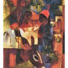 Market in Tunisia by August Macke - 24x18 Inch Rolled Canvas Wall Art Print
