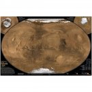 Mars World Map - 24x18 Inch Rolled Canvas Wall Art Print