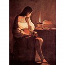 Mary Magdalene [2] by La Tour - 24x18 Inch Rolled Canvas Wall Art Print