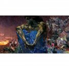 Mikhail Vrubel - A sitting demon - 24x18 Inch Rolled Canvas Wall Art Print